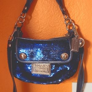 Coach Poppy Limited Edition Navy Sequin crossbody bag
